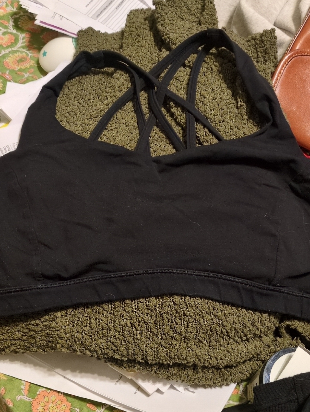 LULULEMON Black Strappy Sports Bra — Women Intimates